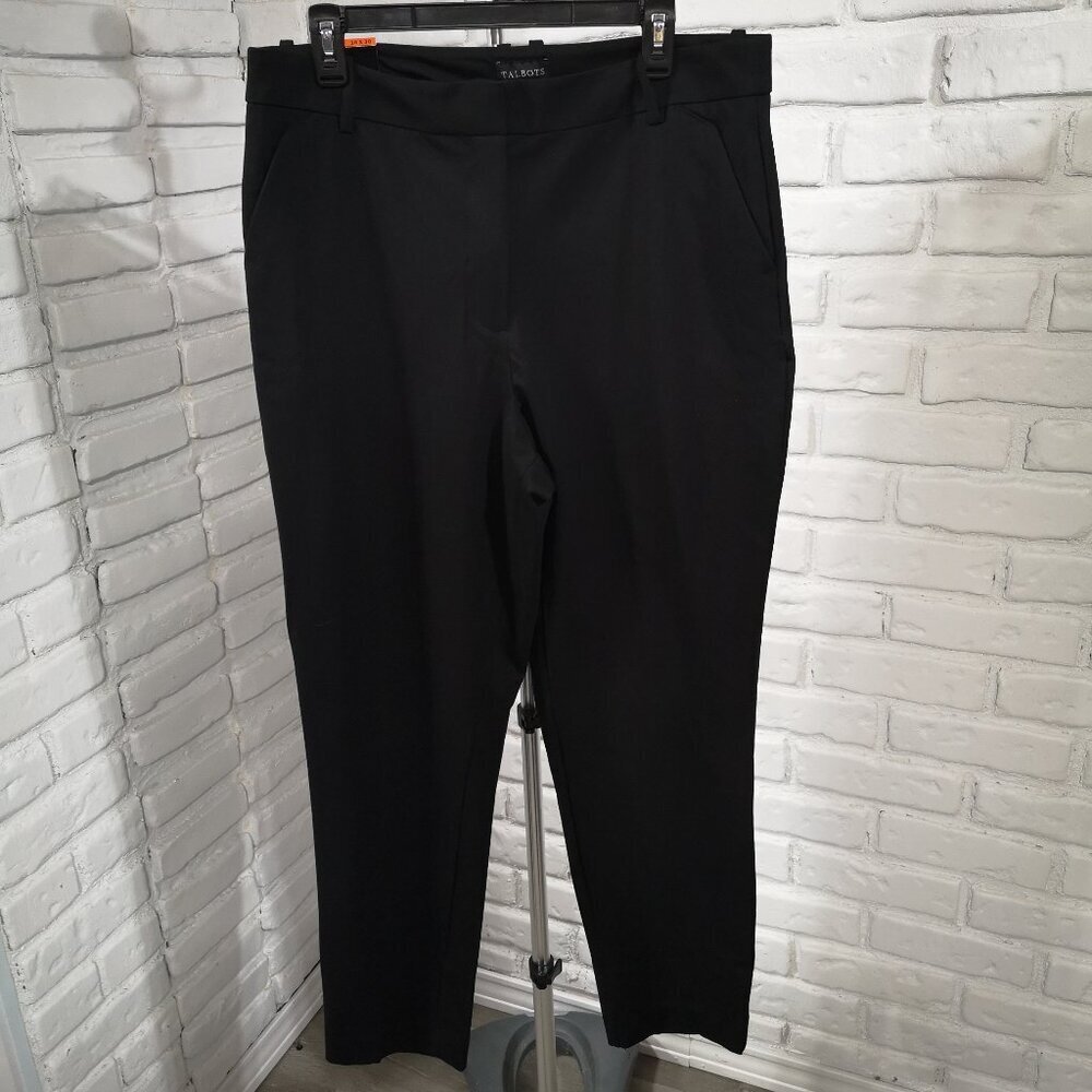 NWT Talbots Ladies Size 16/30 Black Zipper & 2 Clasp Closure Casual / Dress Pant